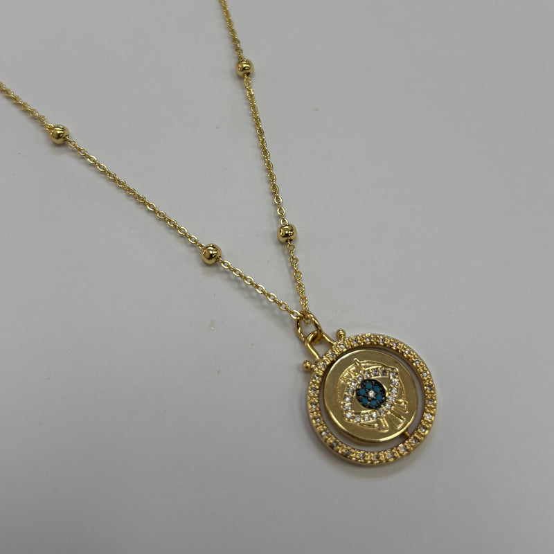 TLB Spinner Lucky Eye Necklace - Gold