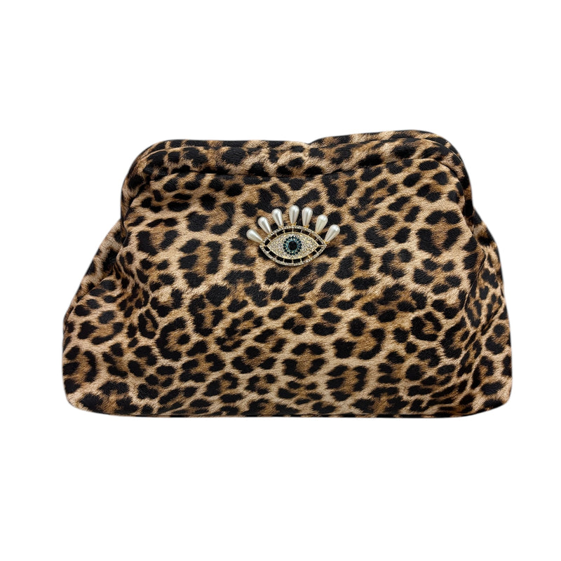 Aria Pouch Clutch Bag - Leopard