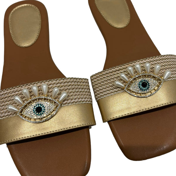 Aria Evil Eye Crystal Sandals
