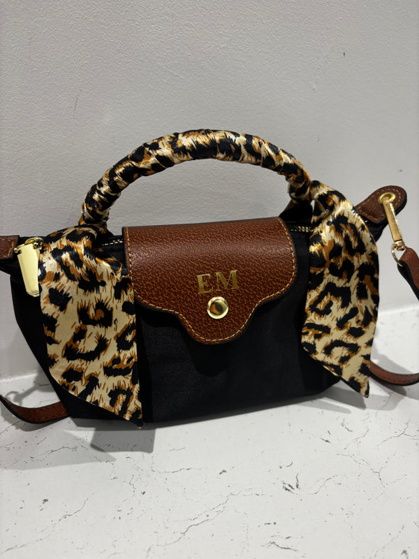 WILLOW Crossbody Bag - Black Leopard Mini