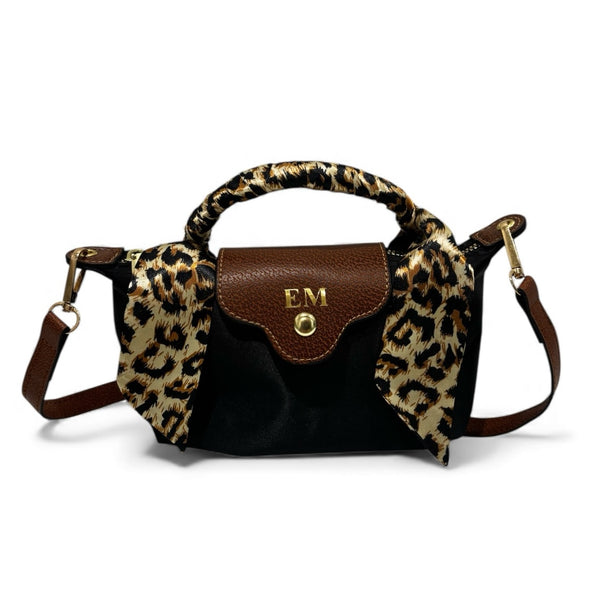 WILLOW Crossbody Bag - Black Leopard Mini