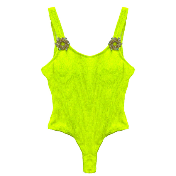 TLB Crinkle Swimsuit - Yellow Crystal
