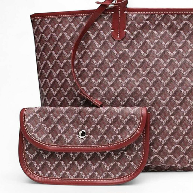 AURORA Tote Bag Set - Burgundy