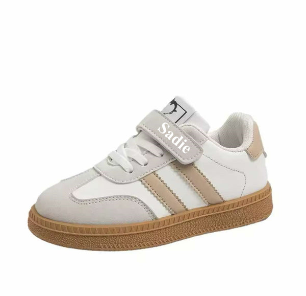 AIDA Children's Personalised Trainers - White/Beige