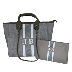 TLB Glitter Chain Tote Bag Gift Set - Grey