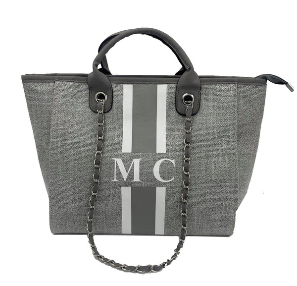 TLB Chain Tote Bag Duo - Grey