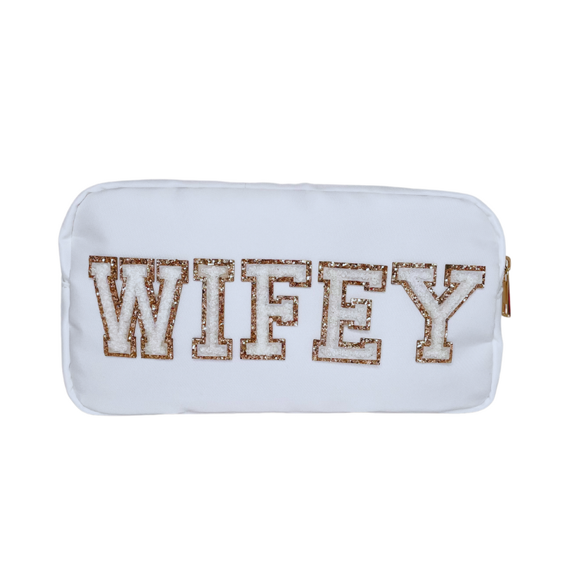White Medium Pouch - WIFEY