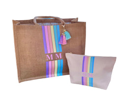 Rainbow Large Personalised Tote Bag Gift set