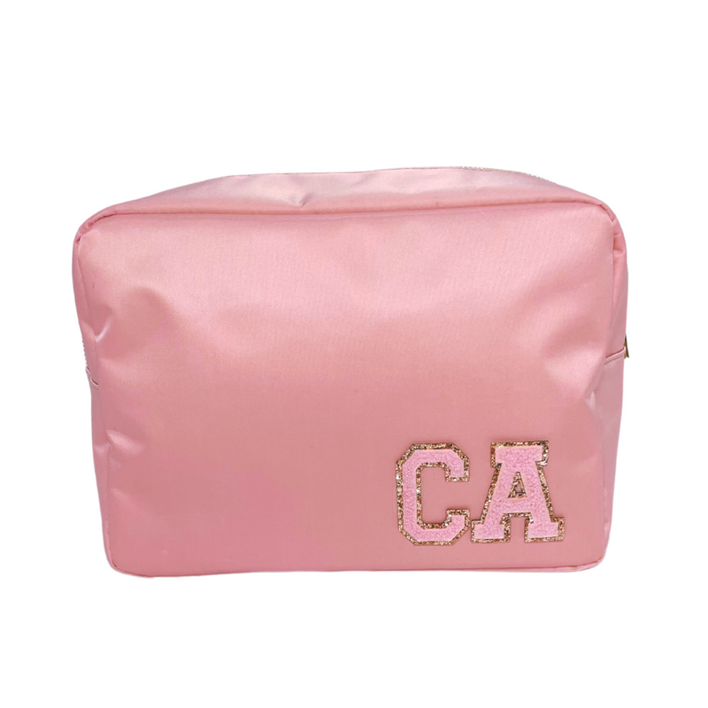 Dusky Pink Large Pouch - 2 patches