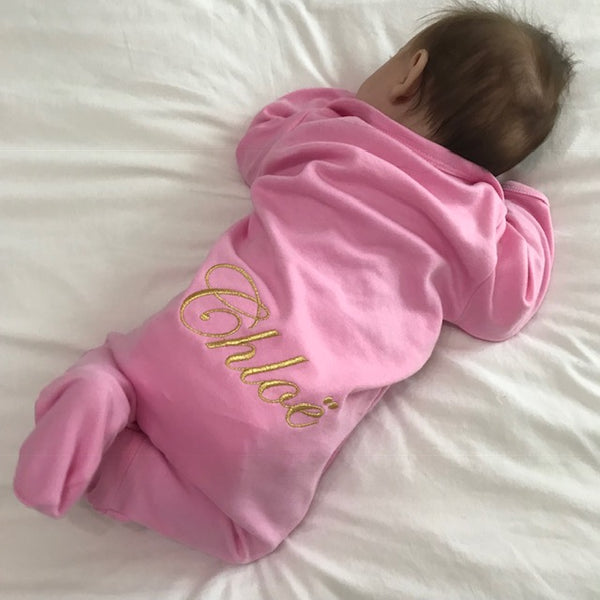 image 2 of Personalised Baby Grow - Pink