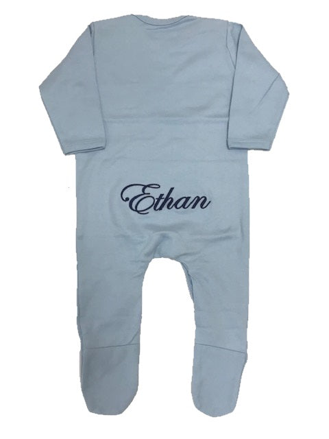 image 1 of Personalised Baby Grow - Blue
