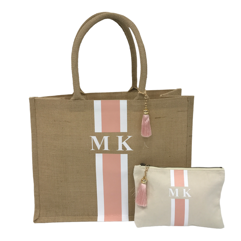 Personalised Gift Set Tote Bag Large and Medium Clutch Bag