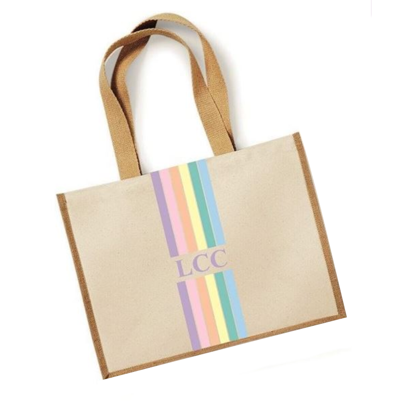 image 1 of Rainbow Large Canvas Personalised Tote Bag