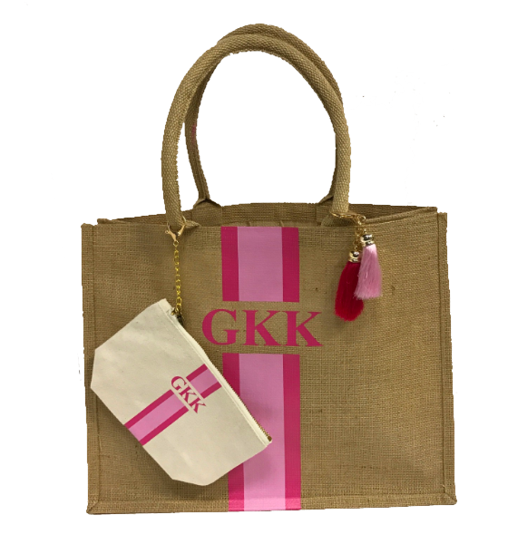 image 1 of Personalised Tote Bag  GIFT SET with Small Make Up Bag