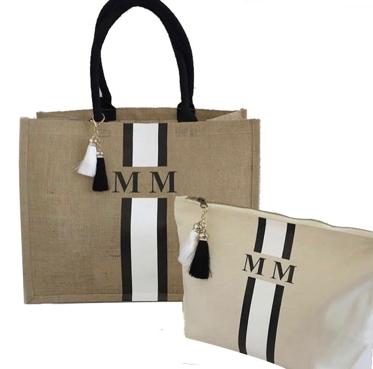 image 1 of Personalised Gift Set Tote Bag Large and Large Make Up Bag