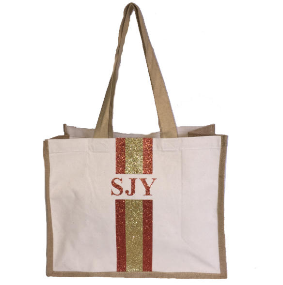 image 1 of GLITTER Personalised Canvas Bag - Large