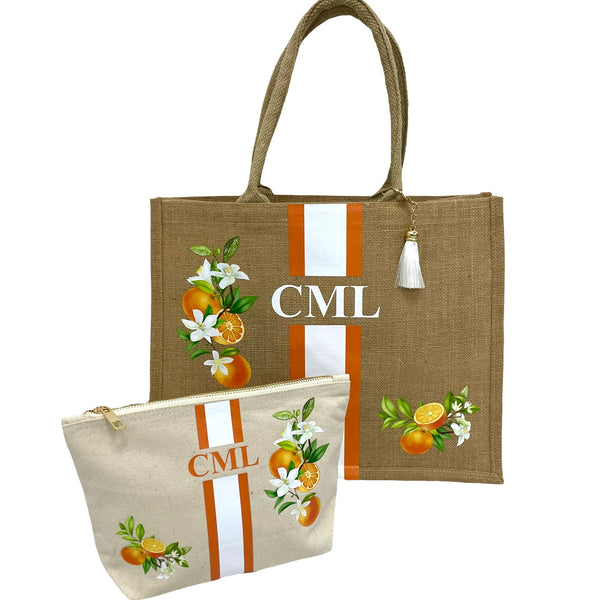 Mandarin Orange Personalised Gift Set Tote Bag