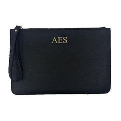 Personalised Initial Boutique Clutch Bag - Black