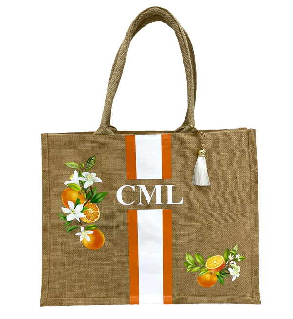 Mandarin Orange Personalised Tote Bag
