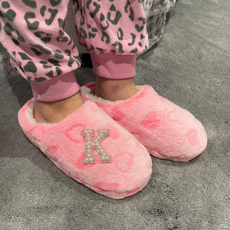 Mule Children's Personalised Pink Faux Fur Slippers