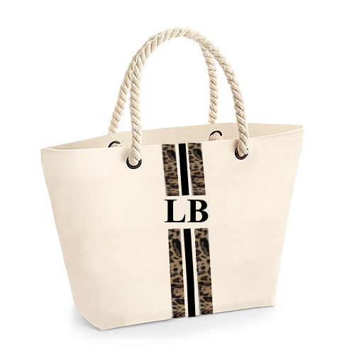 image 1 of Leopard Rope Personalised Tote Bag