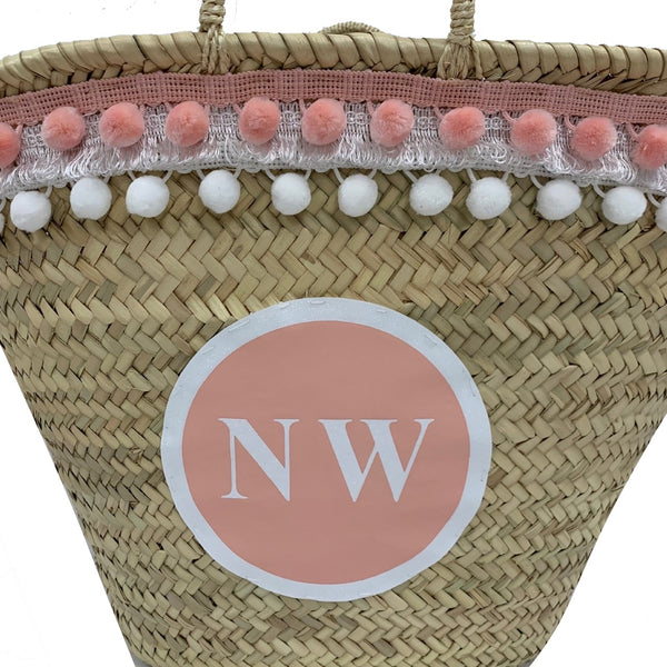 Limited Edition Personalised GLITTER Basket Peach